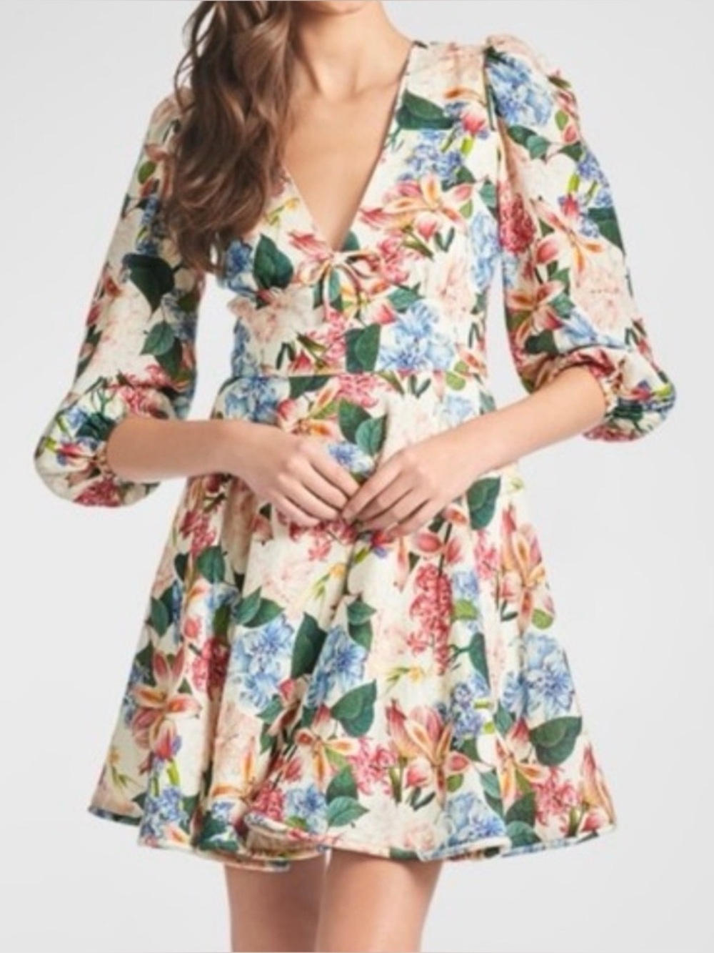 Sachin & Babi Dolce Floral Print Empire Mini Dress Womens 10 fit and flare